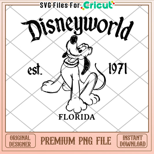 Disneyworld Est. 1971 Pluto PNG File for Cricut Crafting Designs