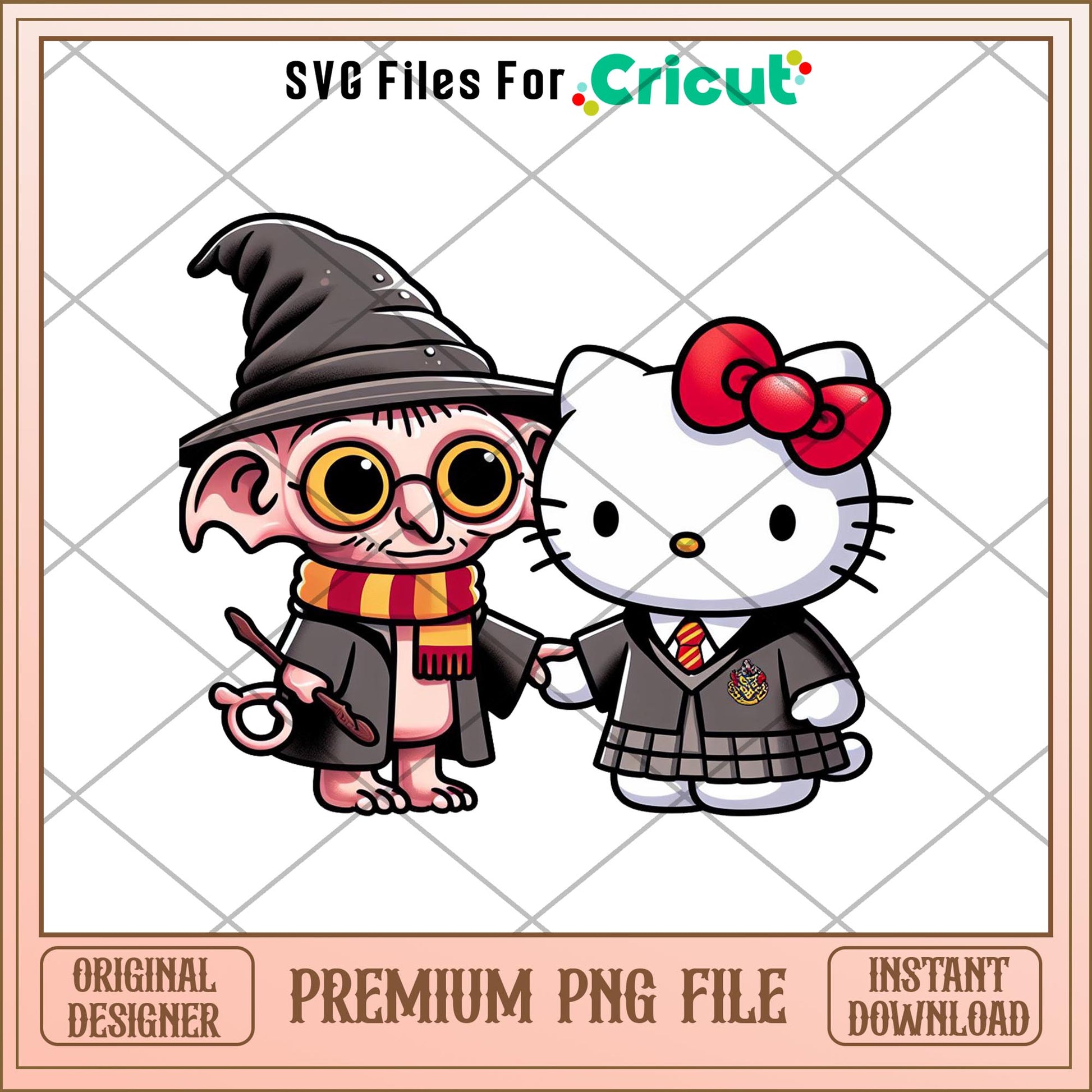 Dobby and hello kitty Hermione Granger png, potter png, digtal dowload