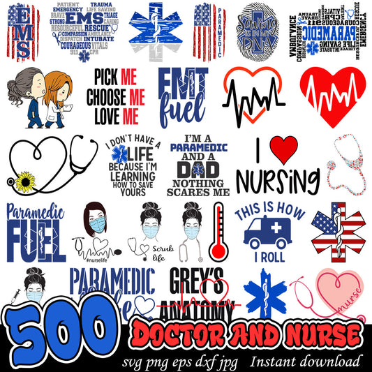 Doctor and nurse svg bundle, Medical members svg bundle