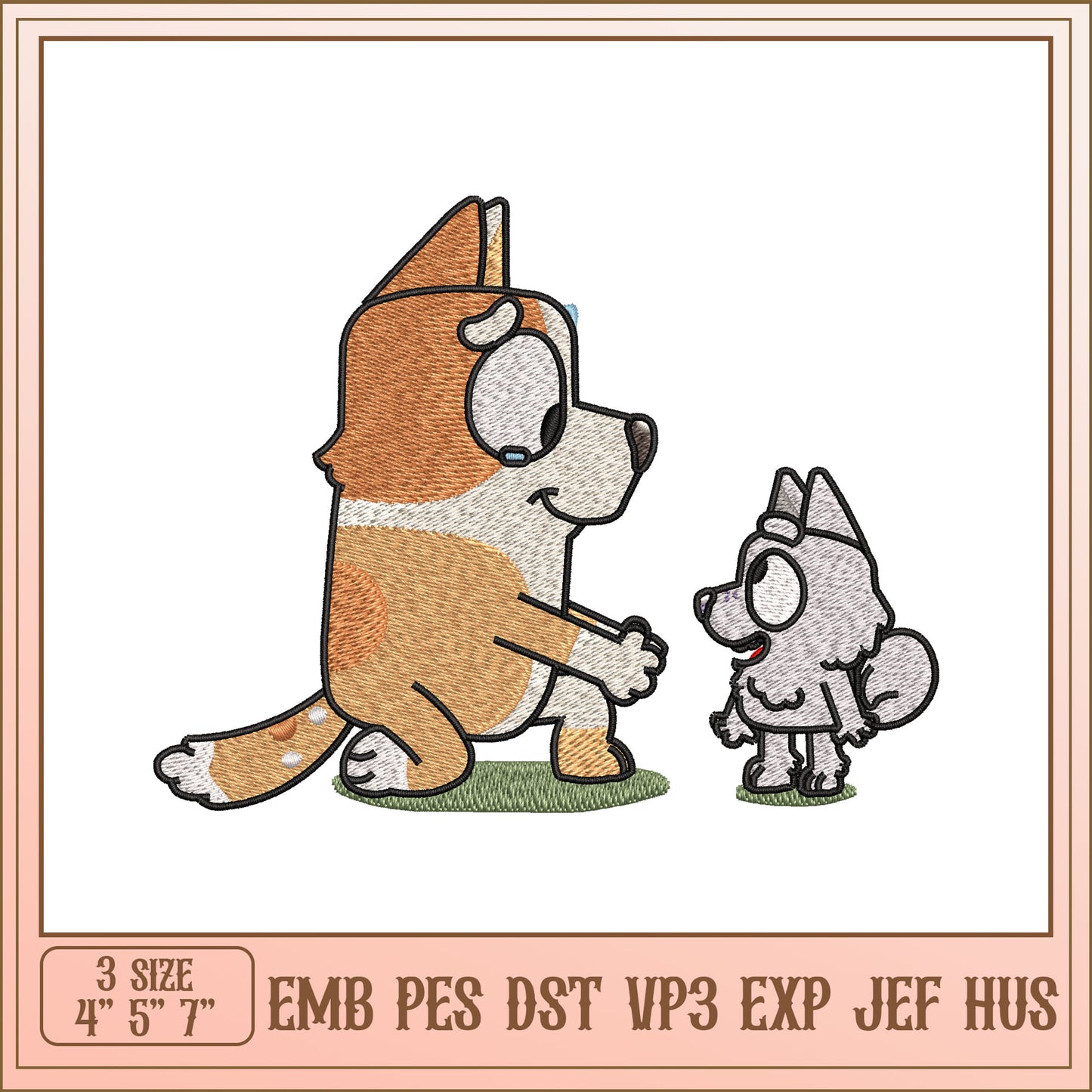 Dog Embroidery Design - 3 Sizes