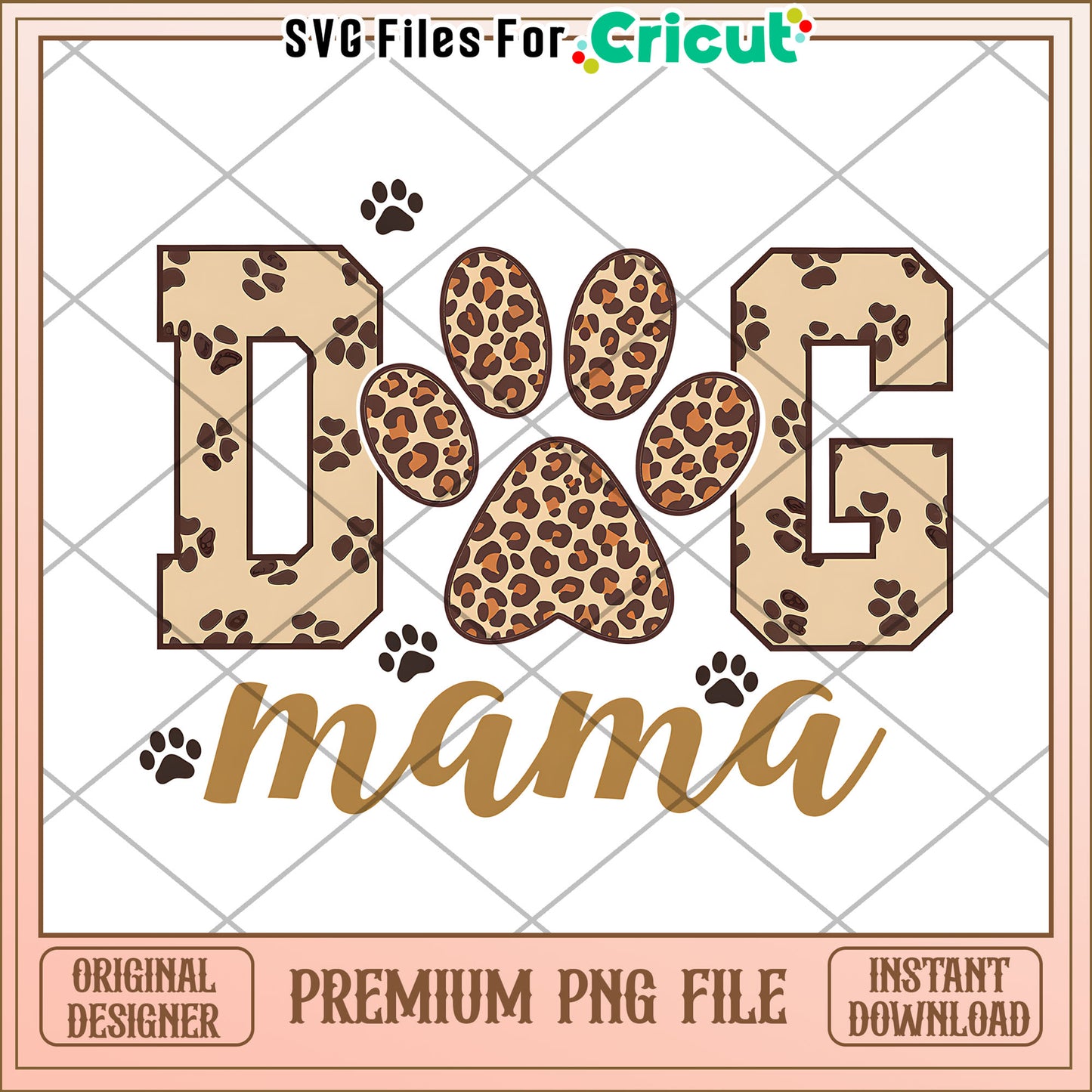 Dog Mama Leopard Print PNG