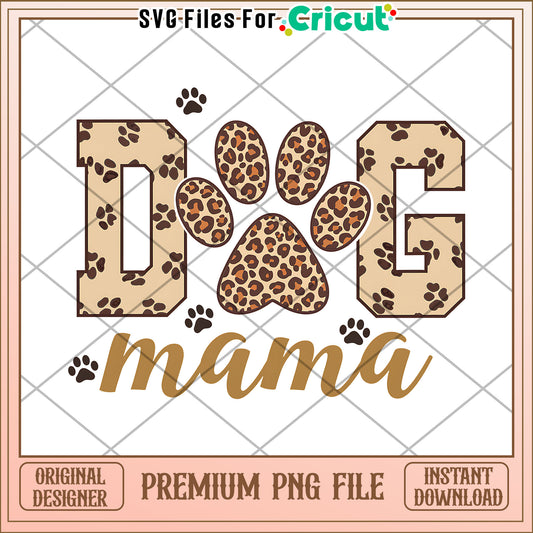 Dog Mama Leopard Print PNG