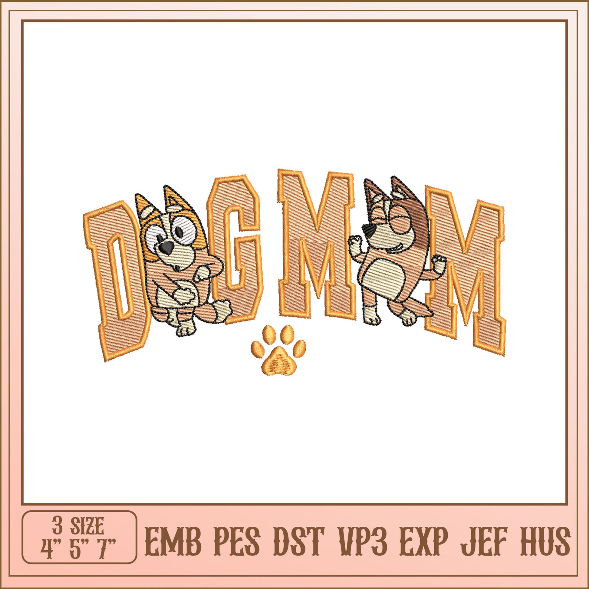 Dog Mom Embroidery Design