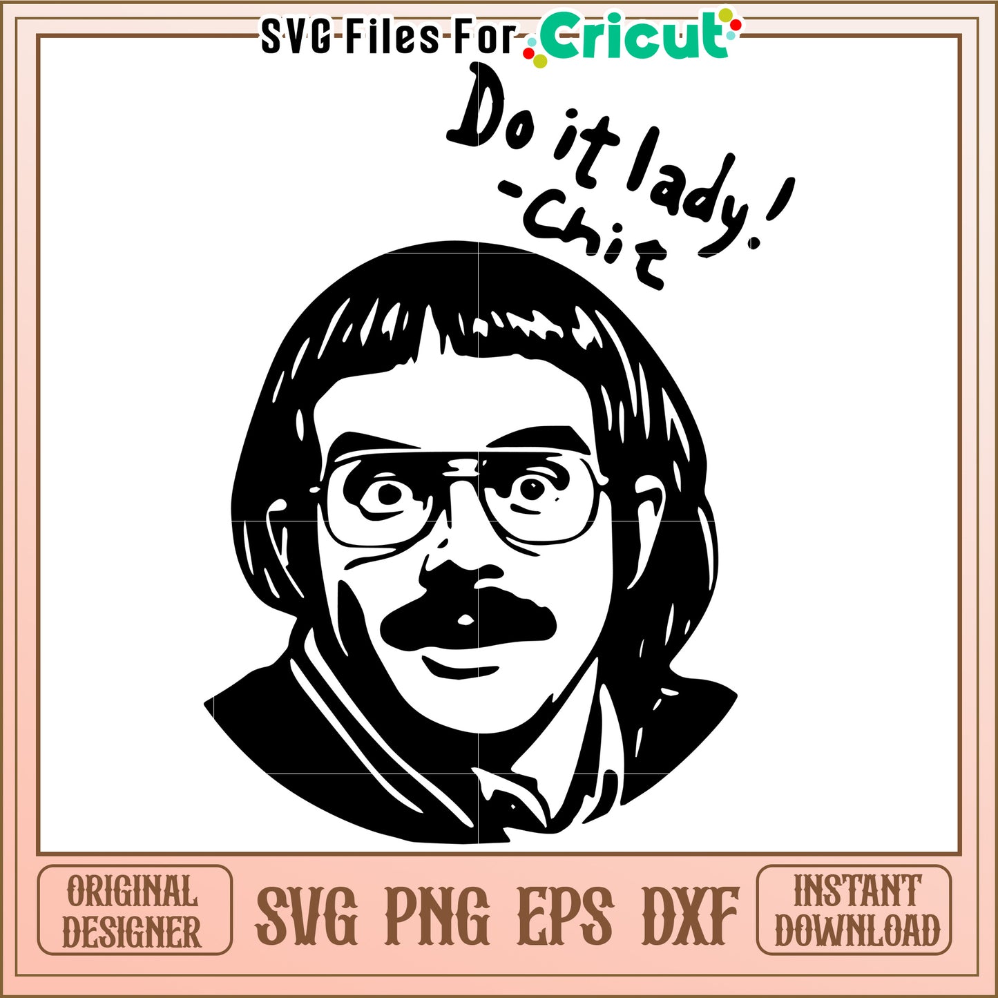 Do it lady png, lady patch png, bold quote png