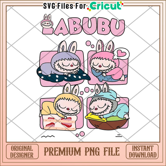 Dolls labubu are sleeping png, labubu monster png, labubu dolls png