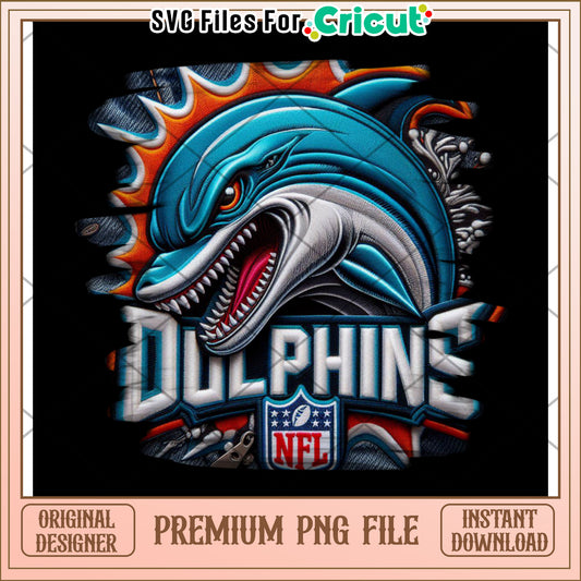 Dolphin NFL Logo Design, Premium PNG for Cricut Crafts Download