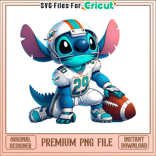 Dolphins Stitch and rugby ball png, Miami Dolphins png, NFL png