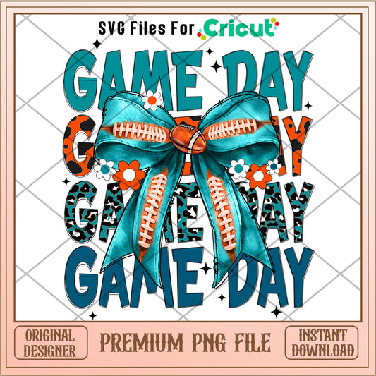 Dolphins coquette football bow png, Miami Dolphins png, NFL png