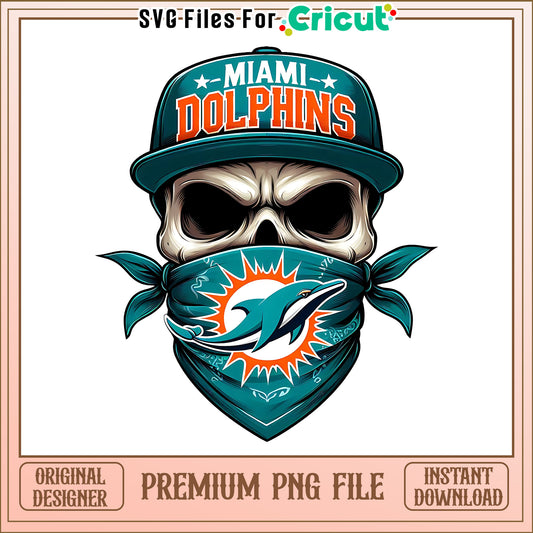 Dolphins team skull bandana png, Miami Dolphins png, NFL png