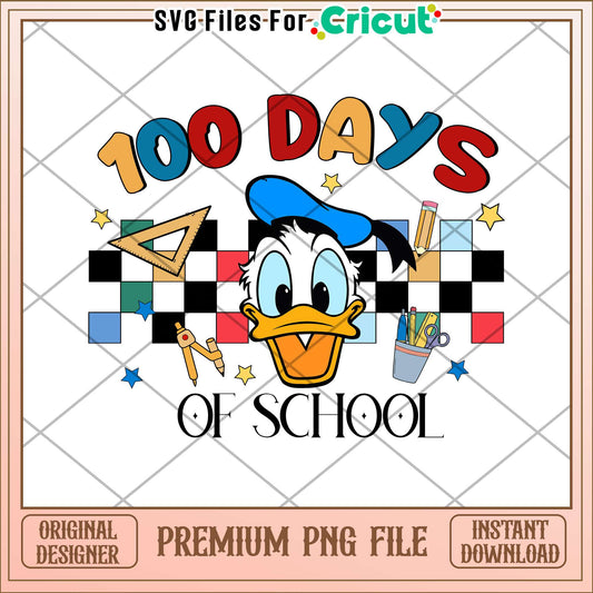 Donald 100 day of school png, school supplies png, disney png
