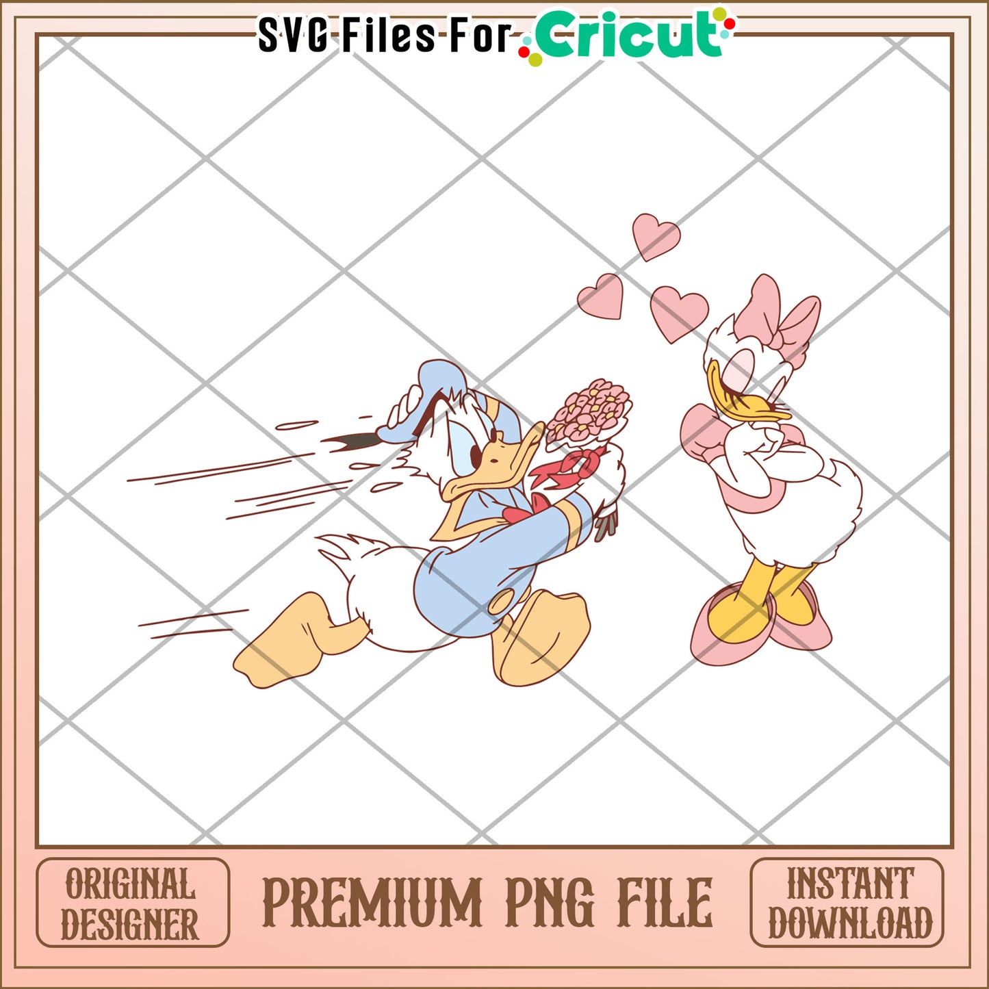 Donald Daisy PNG Cricut Valentines