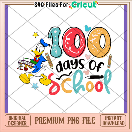 Donald Duck 100 Days of School PNG