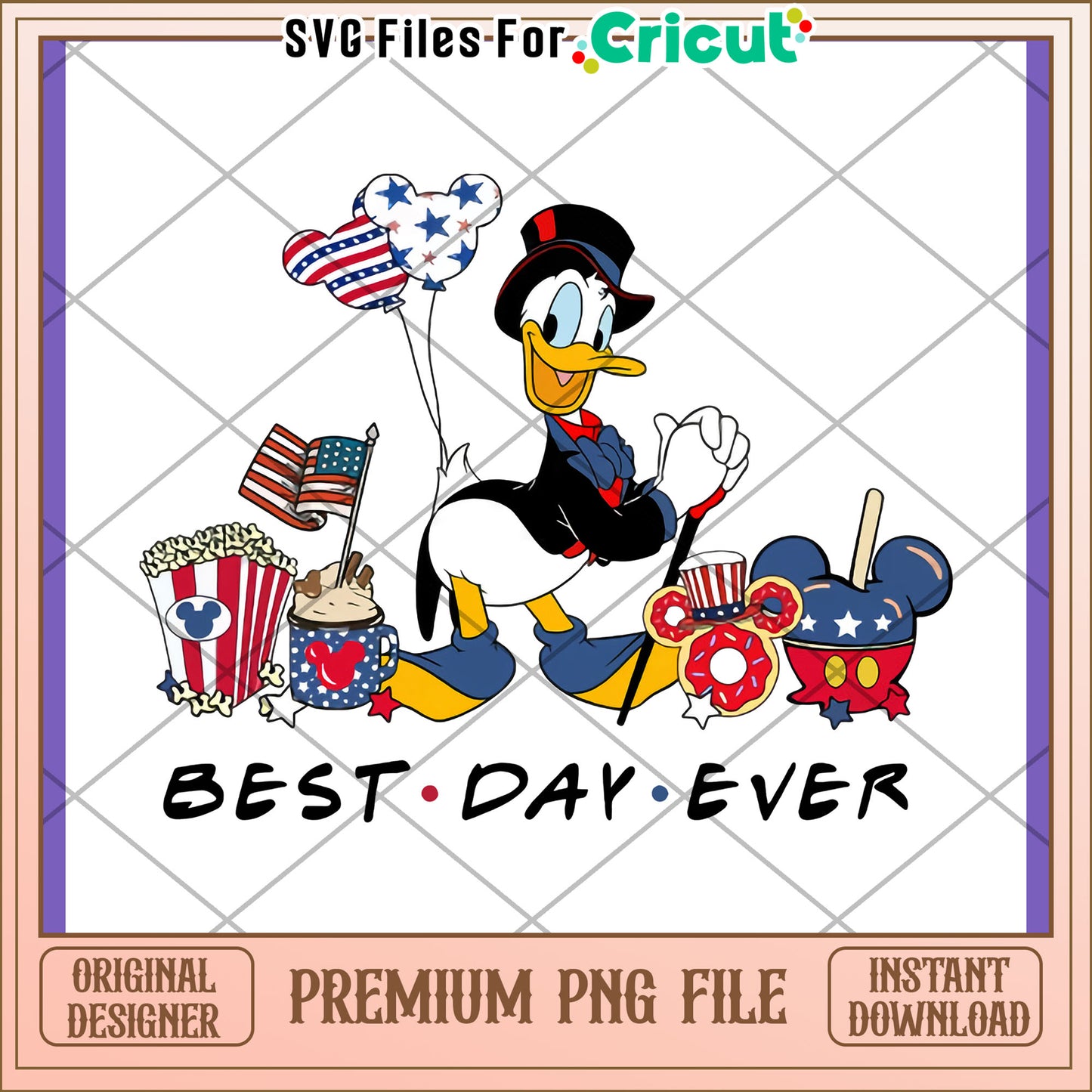 Donald Duck 4th of July PNG Design