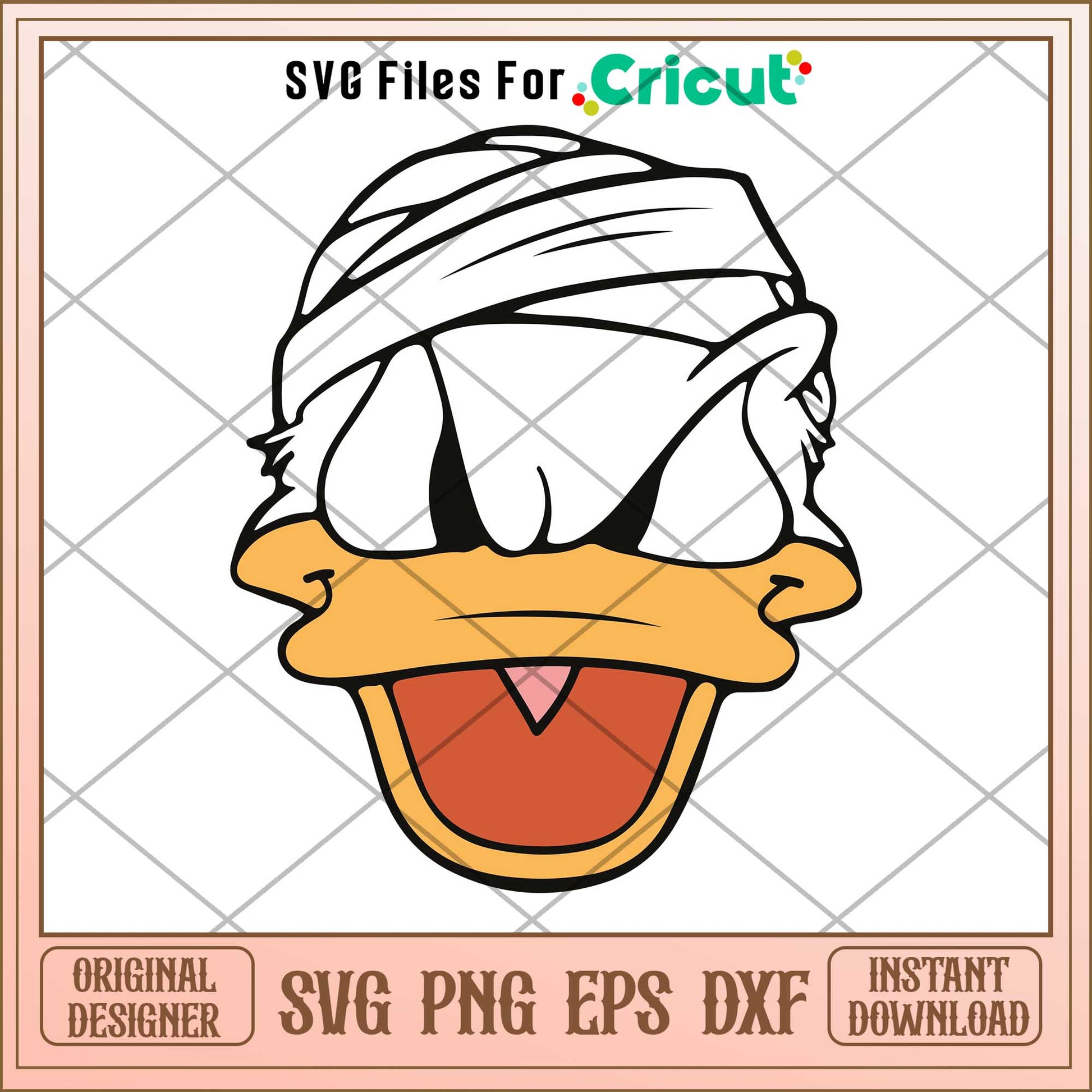 Donald Duck Angry Face Embroidery svg, Disney characters svg, Digital Download