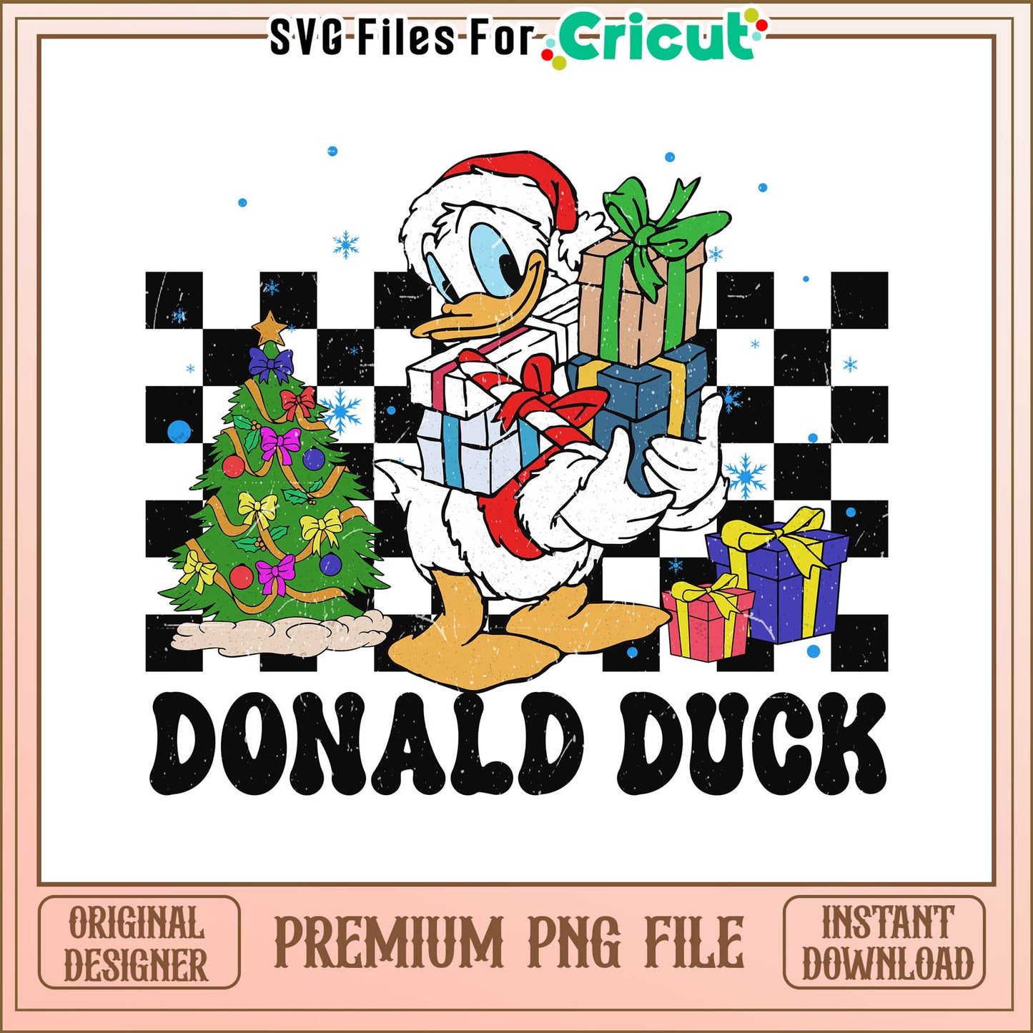 Donald Duck Christmas Present png, disney gifts christmas png