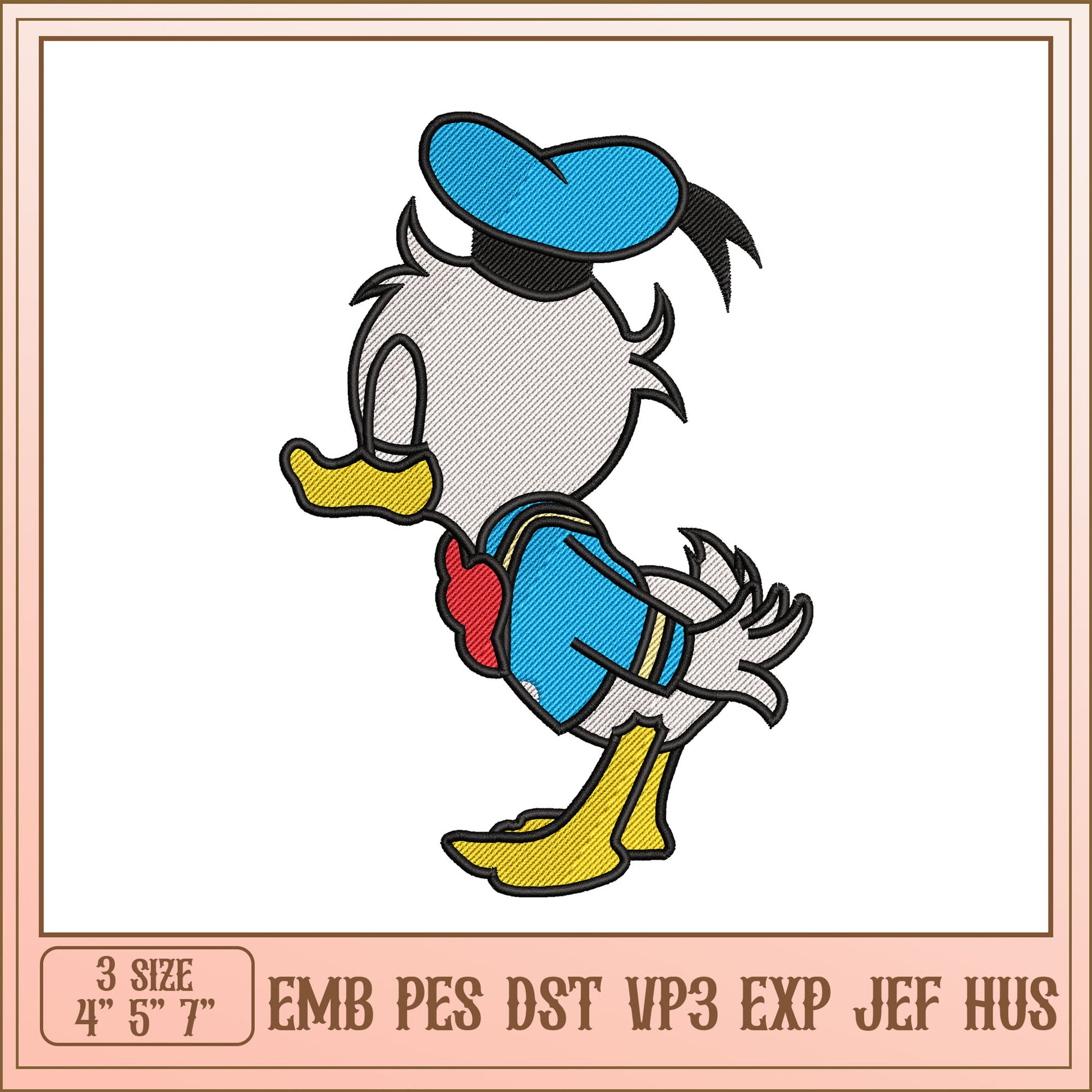 Donald Duck Embroidery Design