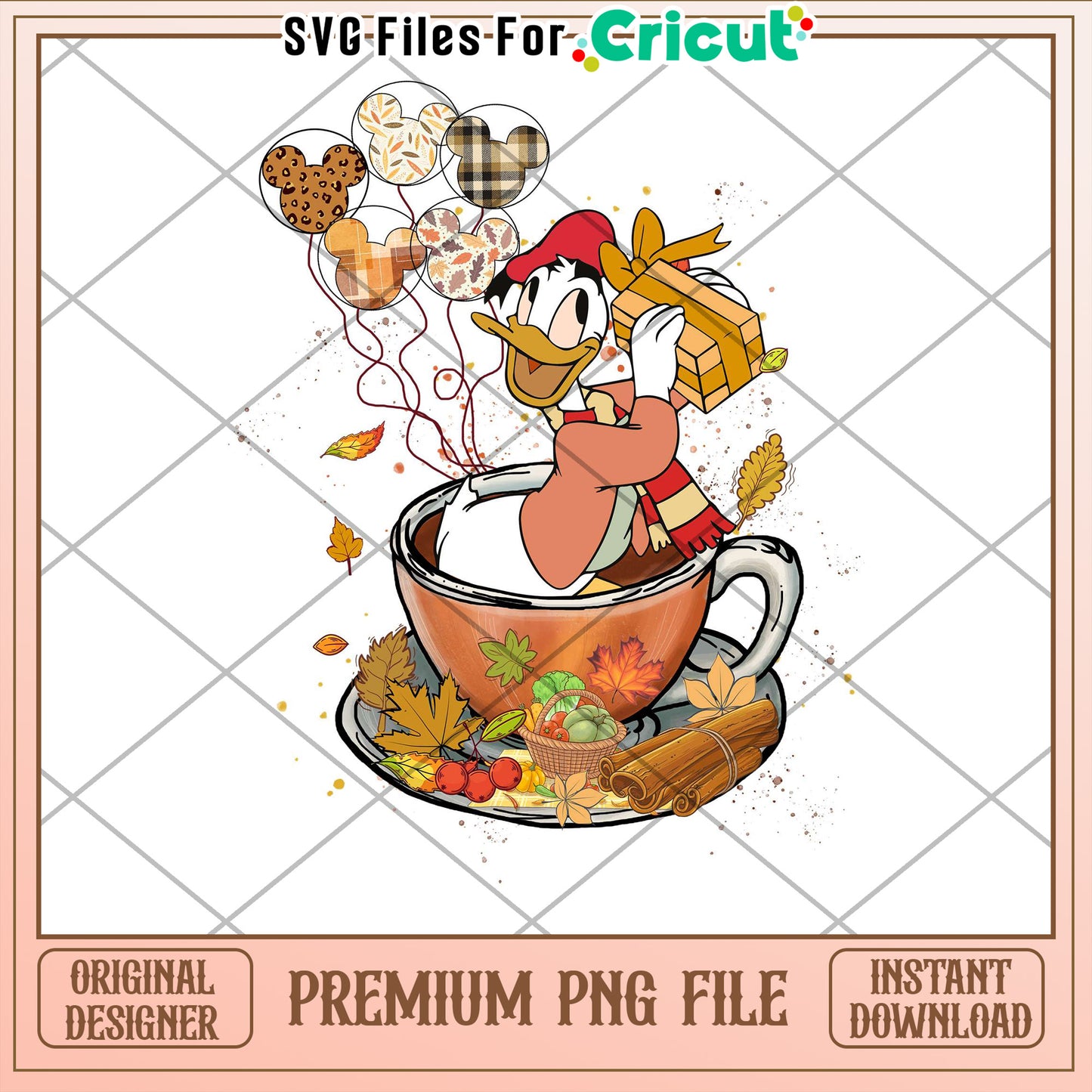 Donald Duck Fall PNG Cricut Design