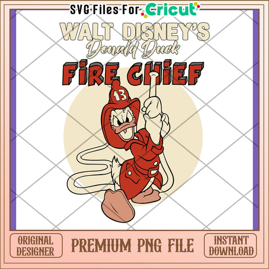 Donald Duck Fire Chief PNG