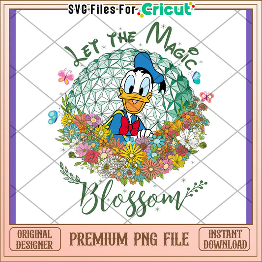 Donald Duck Floral PNG Design