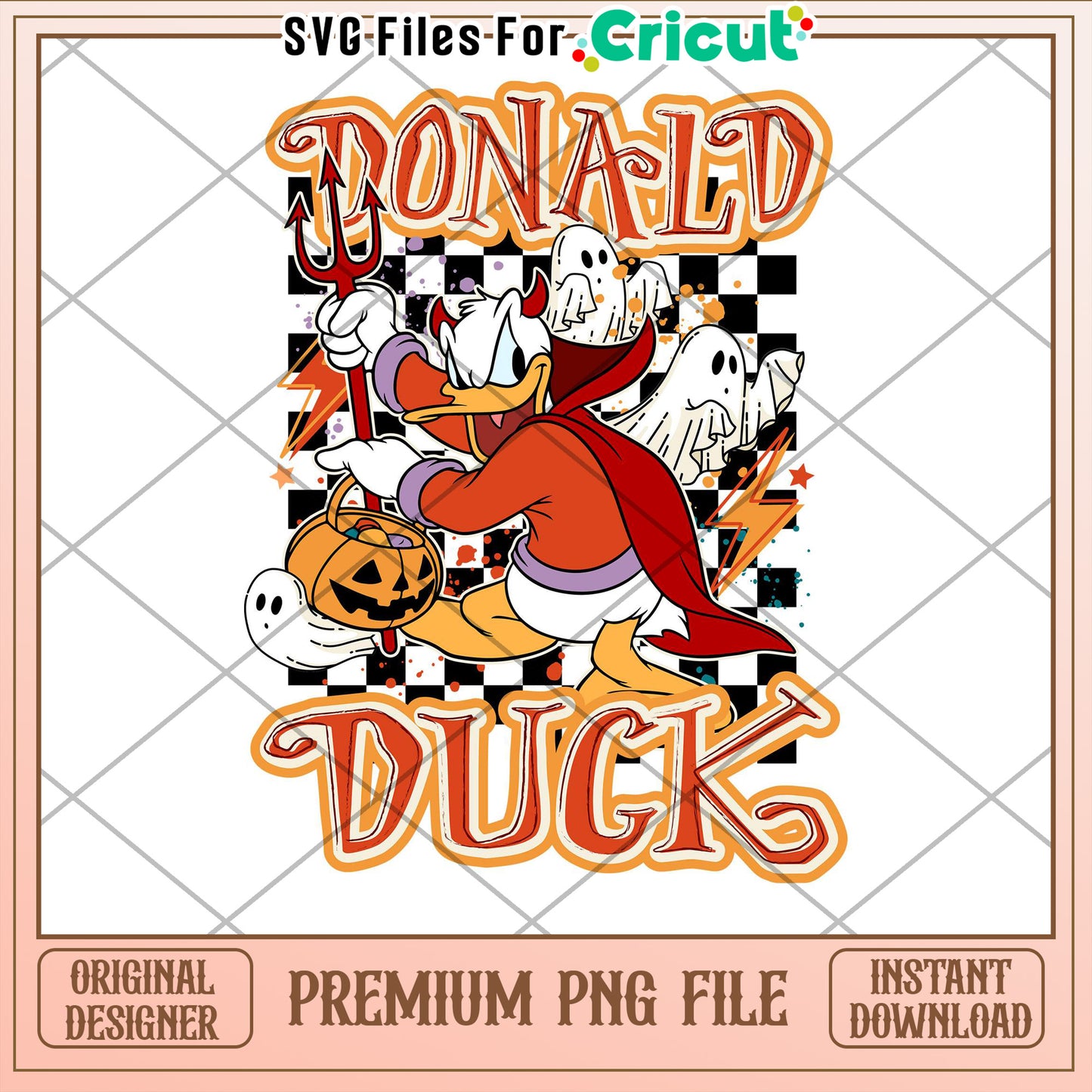 Donald Duck Halloween PNG Cricut