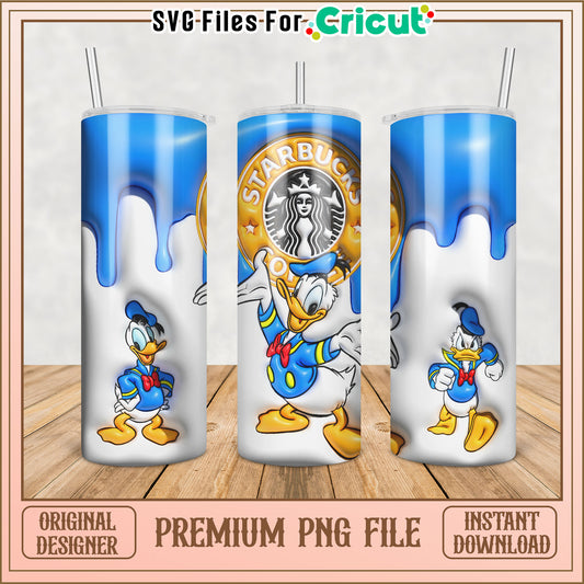 Donald Duck Starbucks Tumbler PNG