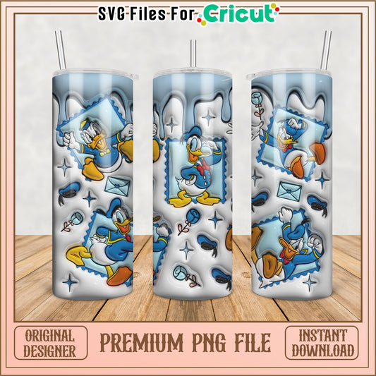 Donald Duck Tumbler PNG Design for Cricut Instant Download
