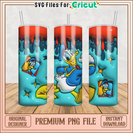 Donald Duck Tumbler PNG Sublimation
