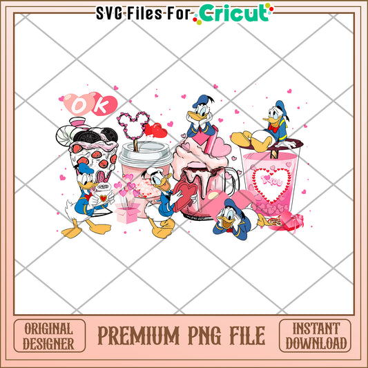 Donald Duck Valentines PNG Cricut File