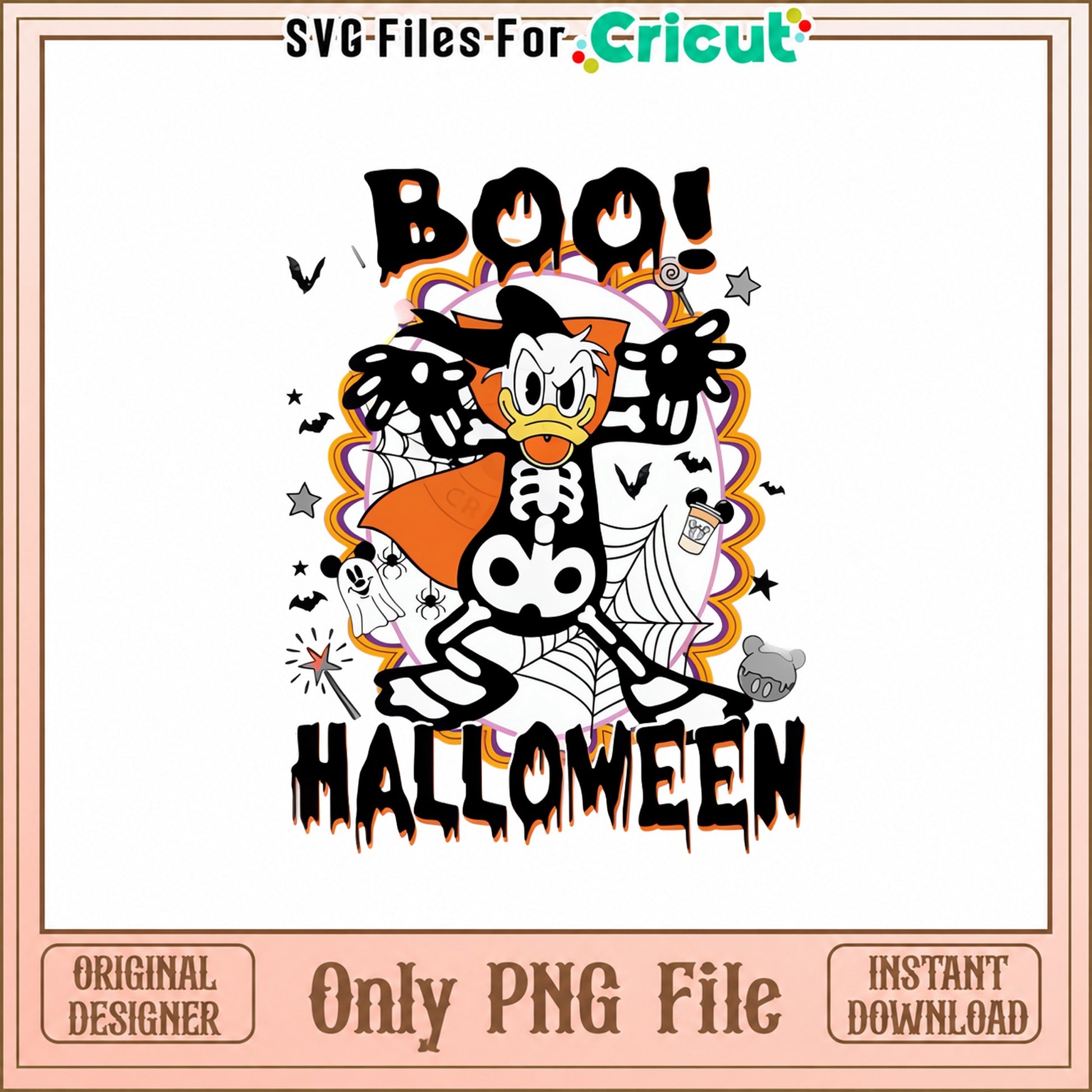 Donald Duck Halloween PNG, Boo Halloween PNG, Disney PNG