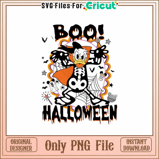 Donald Duck Halloween PNG, Boo Halloween PNG, Disney PNG