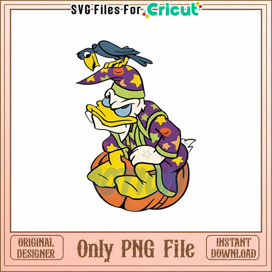 Donald Duck Halloween Witch PNG, Disney Halloween PNG