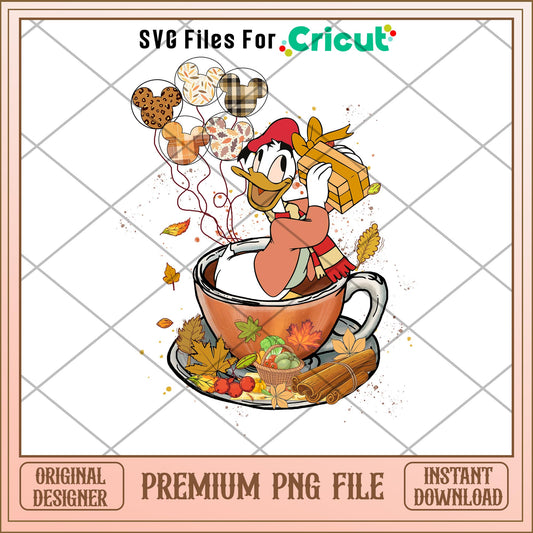 Donald duck vintage autumn png, donald duck png, halloween png