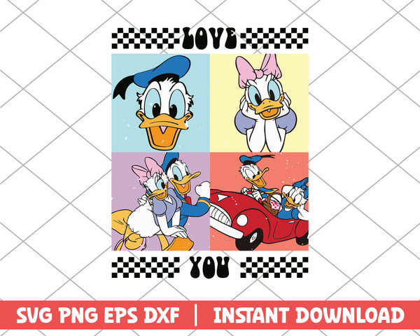 Donald and Daisy love you svg 