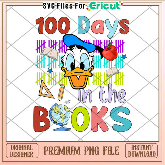 Donald duck 100 days in the book png, disney school png