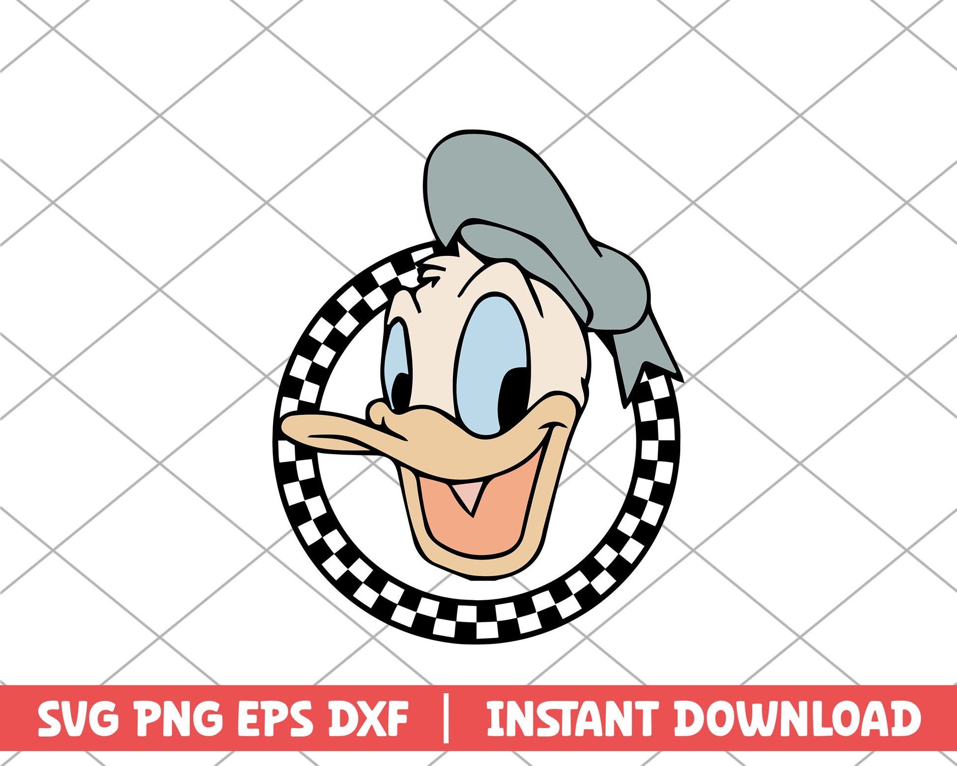 Donald duck checkered disney svg