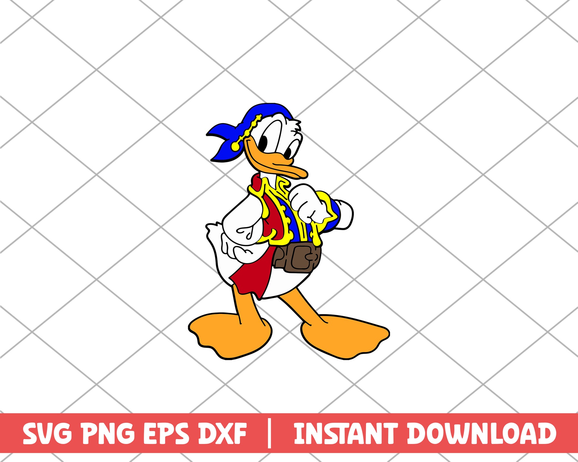 Donald duck pirate disney svg