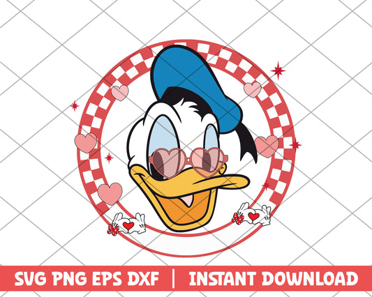 Donald heart glasses disney svg