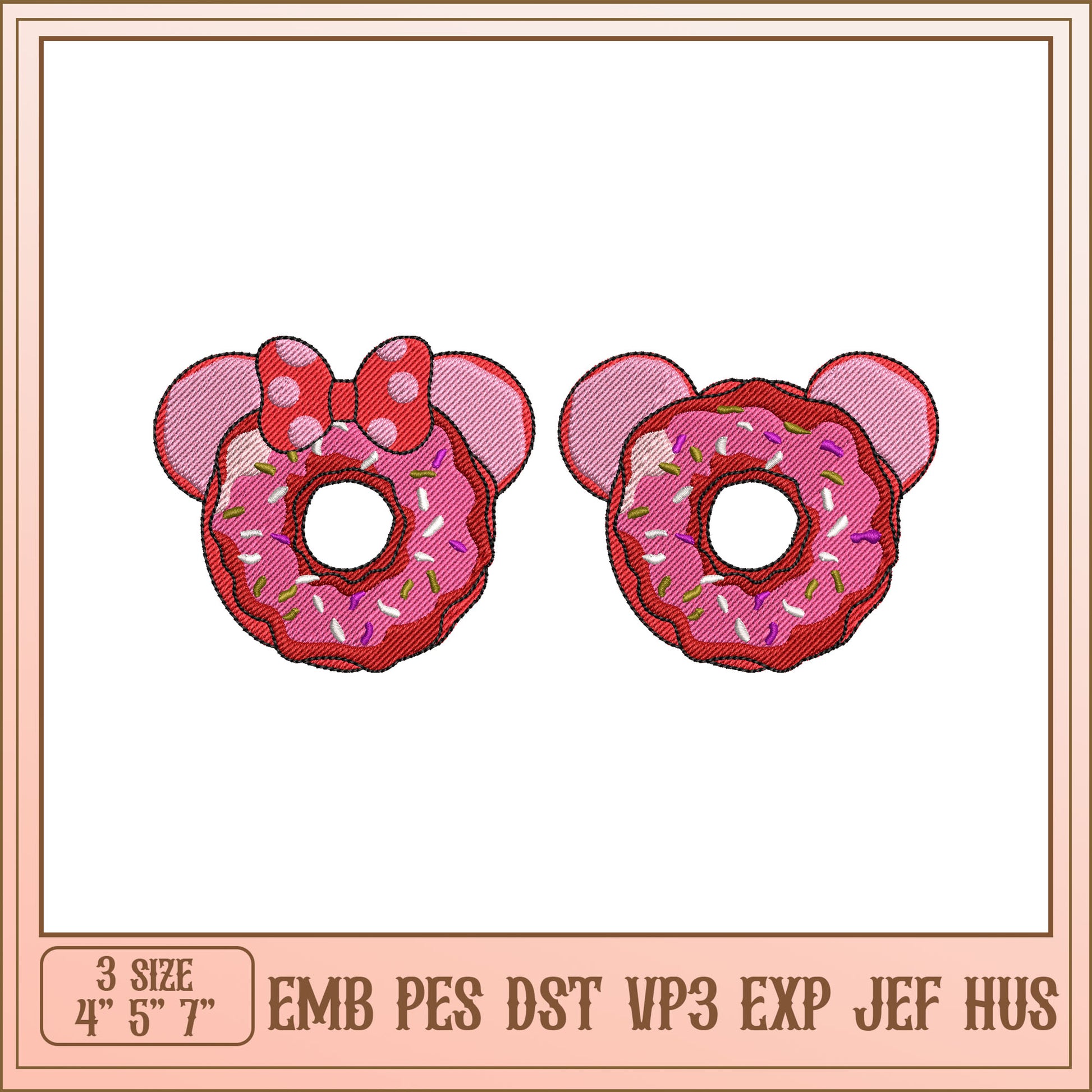 Donut Embroidery Design Minnie Mouse Ears