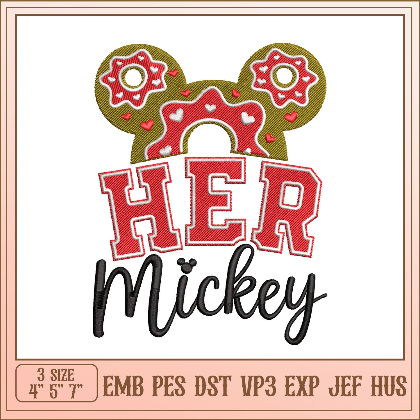 Donut Mickey Embroidery Design
