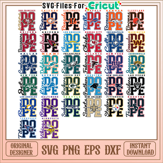 Dope Sports Team Bundle Svg Designs for Instant Download Collection