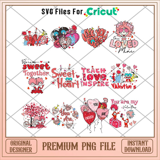 Dr.Seuss you are my valentines png bundle