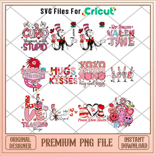 Dr.Seuss hugs and kisses png bundle