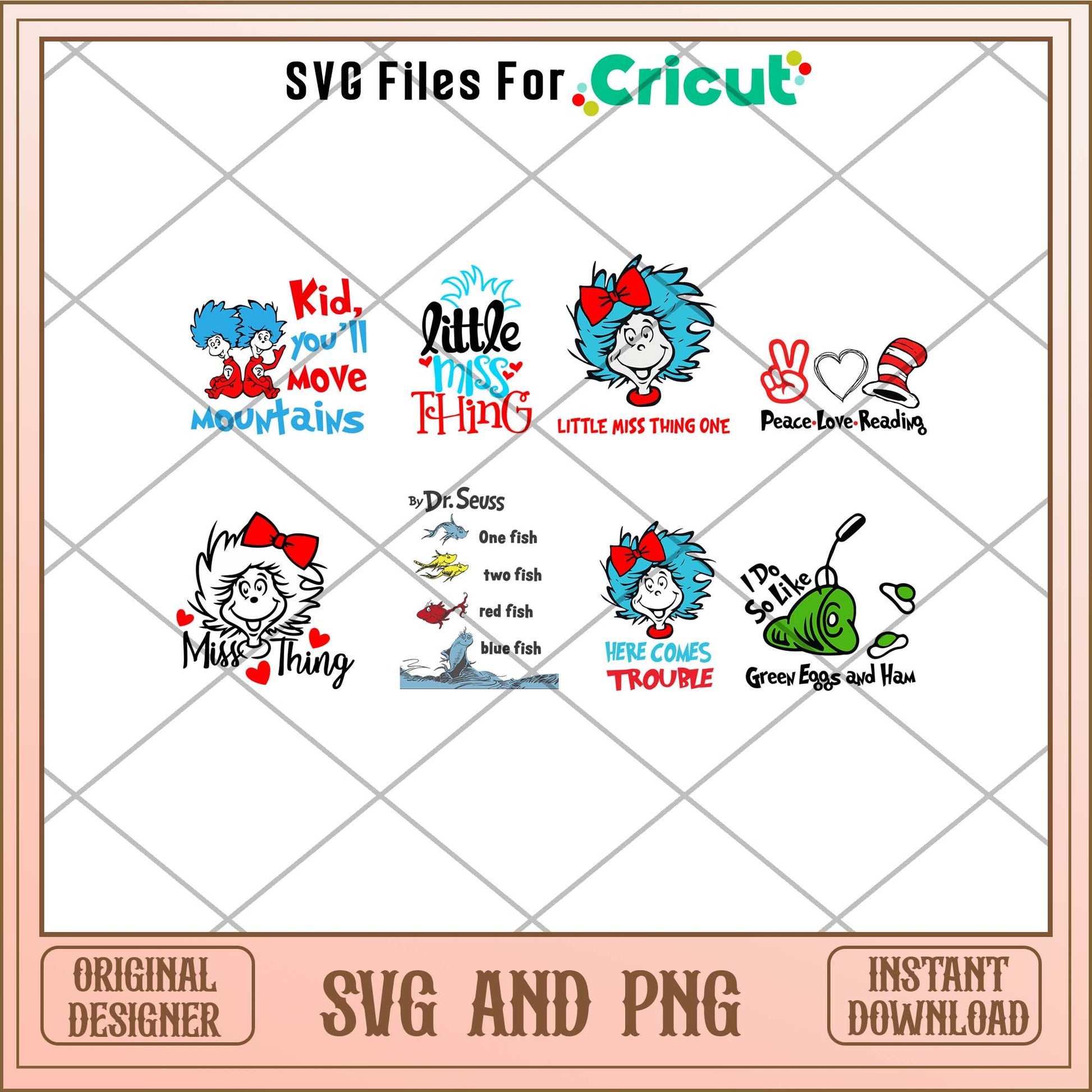 Dr Seuss cute Miss things art svg bundle