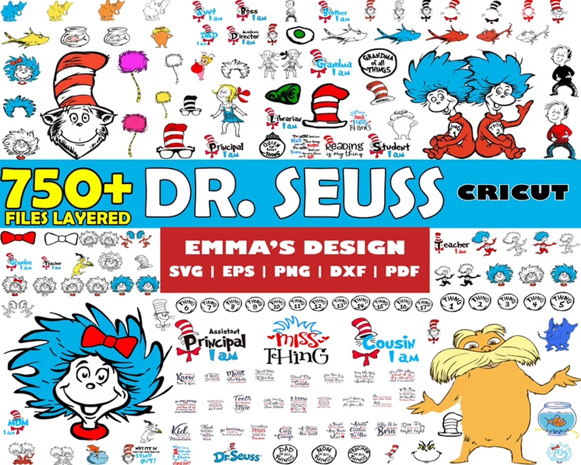 Dr seuss cricut SVG Bundle