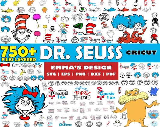 Dr seuss characters bundle svg, dr seuss quotes​ svg, dr. seuss​ svg