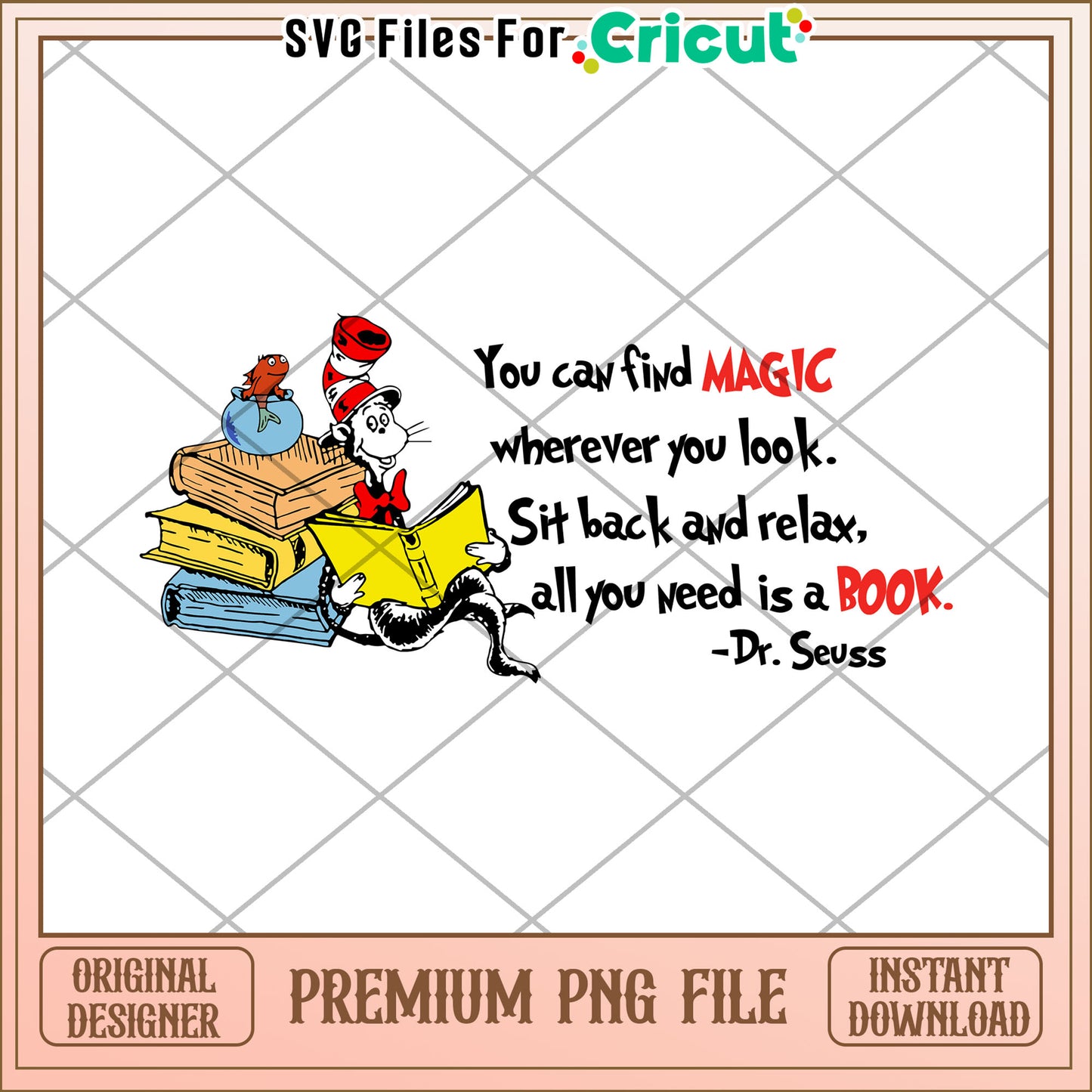Dr Seuss Book PNG Magic Quote Download