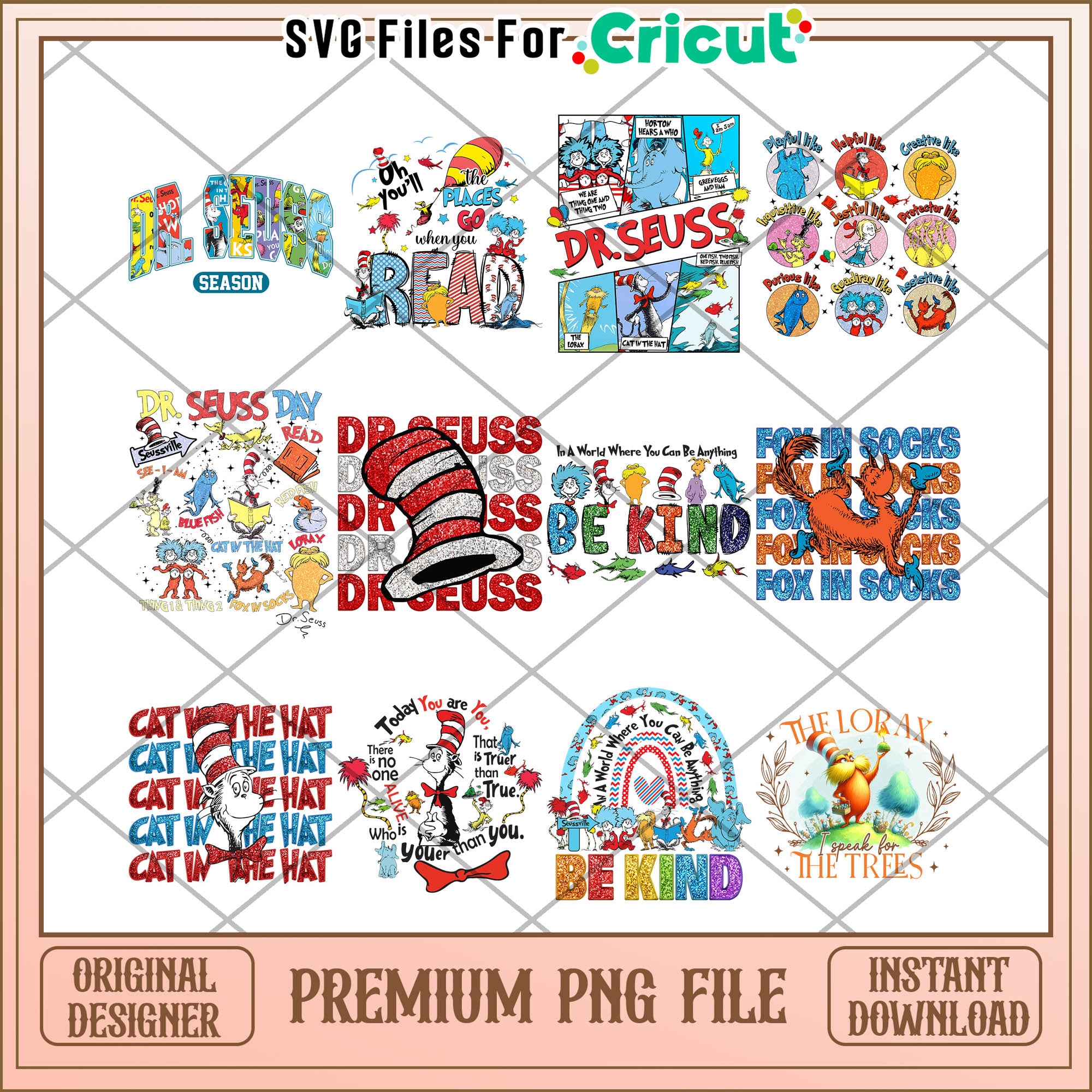 Dr Seuss Bundle PNG Fun Designs for Creative Projects – svg files for ...