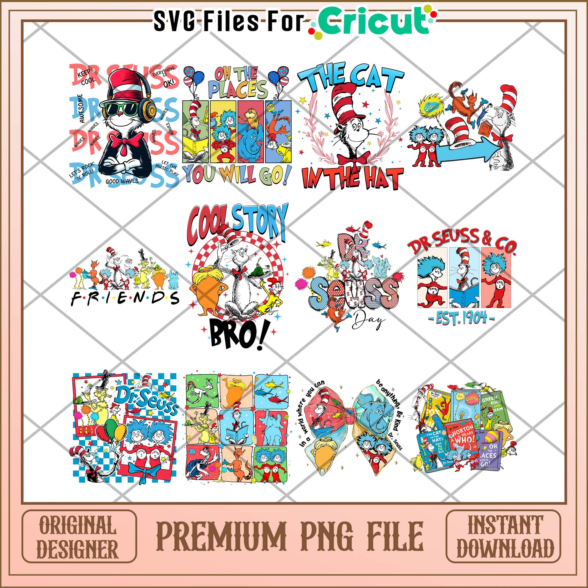 Dr Seuss Bundle Premium PNG Files for Instant Download – svg files for ...