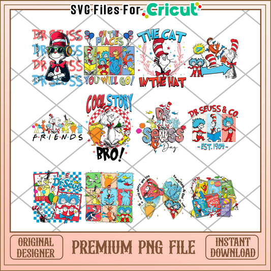 Dr Seuss Bundle Premium PNG Files for Instant Download