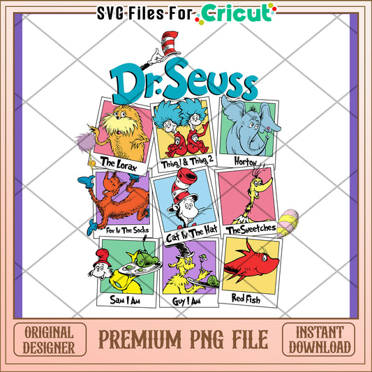 Dr Seuss Characters Premium PNG Design